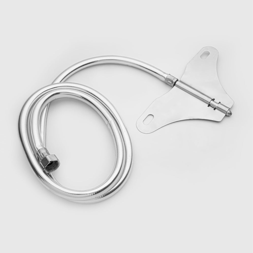 Fossa Stainless Steel Straight Jet Spray with Heavy PVC Hose Pipe 1 Meter for Toilet | Built - in Installation Type Toilet Seat/Commode Spray - Rust - Free, Durable - Fossa Home