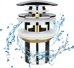 Fossa Chrome Finish Pop-up Brass Basin Drainer/Waste Coupling/Waste Kit for Bathroom Wash Basin/Vessel Sink 3 Inch Brass Full Threaded Pop Up Waste Coupling - Fossa Home