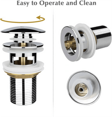 Fossa Chrome Finish Pop-up Brass Basin Drainer/Waste Coupling/Waste Kit for Bathroom Wash Basin/Vessel Sink 3 Inch Brass Full Threaded Pop Up Waste Coupling - Fossa Home