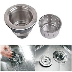 Fossa Stainless Steel Kitchen Sink Drain Waste Coupling 304'' with Under Basket, 4 X 4 - Fossa Home