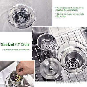 Fossa Stainless Steel Kitchen Sink Drain Waste Coupling 304'' with Under Basket, 4 X 4 - Fossa Home