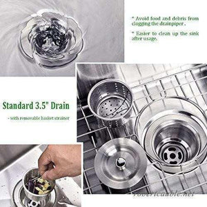 Fossa Stainless Steel Kitchen Sink Drain Waste Coupling 304'' with Under Basket, 4 X 4 - Fossa Home