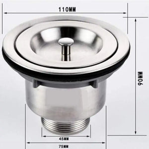 Fossa Stainless Steel Kitchen Sink Drain Waste Coupling 304'' with Under Basket, 4 X 4 - Fossa Home
