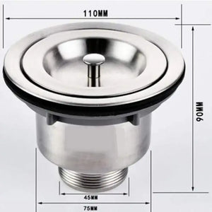 Fossa Stainless Steel Kitchen Sink Drain Waste Coupling 304'' with Under Basket, 4 X 4 - Fossa Home