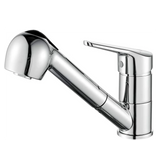 Fossa Extendible Spray Kitchen Tap 360° Swivel Range Sink Mixer Tap Made of Brass Chrome Single Lever Mixer Tap for Kitchen Sink Fossa Home