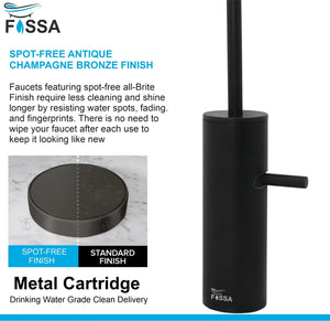 Fossa Opera J Bend RO Tap Kitchen Water Filter Faucet, 100% Lead-Free Drinking Water Faucet Stainless Steel Brushed Nickel Finish (Black) - Fossa Home