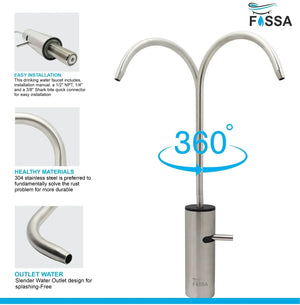 Opera J Bend RO Tap/Faucet Premium Stainless Stee Silver - Fossa Home