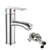 Fossa Brass Single Lever Basin Body Faucets Sink Tap Deck Mounted Washbasin Single Hole Single Handle Mixer Tap Hot & Cold Water Bathroom Accessories ABS Handle Faucet (Chrome Finish) Fossa Home