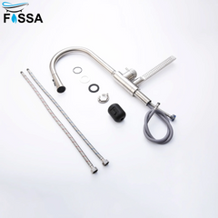 Fossa Integrated Waterfall Faucet Taps in-Built Shower Hot & Cold Water Supply and Pull-Out Faucet Taps 3 Way Multifunction Oprating Silver Fossa Home