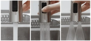 Fossa Integrated Waterfall Faucet Taps in-Built Shower Hot & Cold Water Supply and Pull-Out Faucet Taps 3 Way Multifunction Oprating Silver Fossa Home