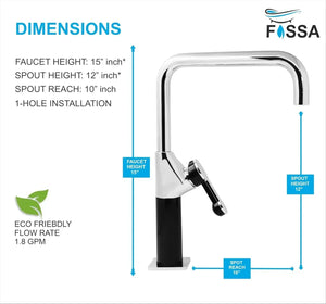 Italian Single-Flow 360° Hot & Cold Brass Stainless Steel Kitchen Mixer Faucet Chrome - Fossa Home