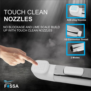 Krave White ABS Dual Function Health Faucet with 1 Meter 304-Grade SS Hose Pipe & Hook - Fossa Home