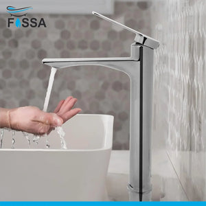 Olive Extended Body Brass Wash Basin Mixer Tap (Chrome) - Fossa Home