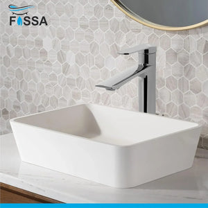 Olive Extended Body Brass Wash Basin Mixer Tap (Chrome) - Fossa Home