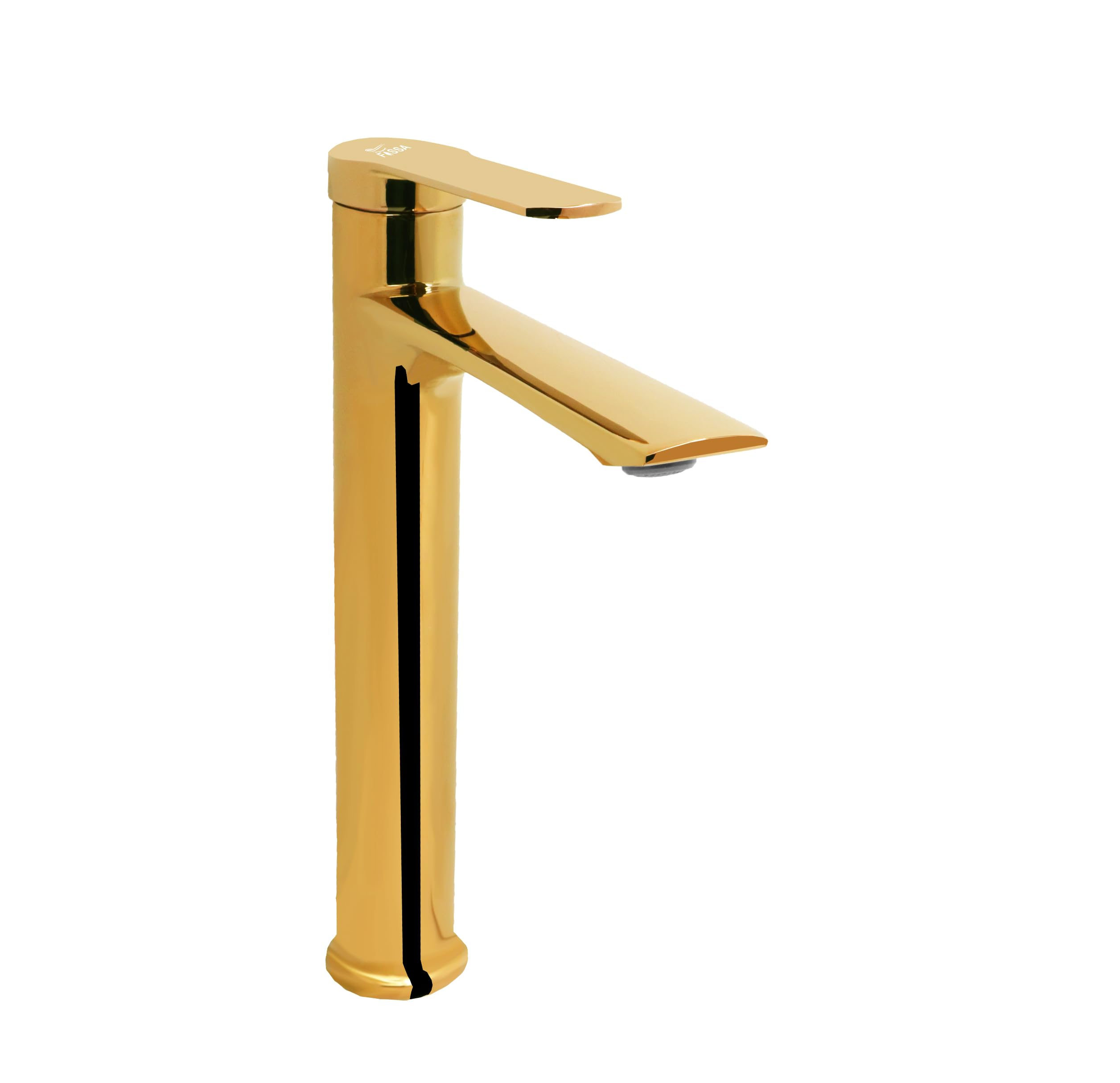 Fossa Olive Extended Body Brass Bathroom Sink Wash Basin Mixer Tap Single Handle Hot & Cold Lavatory Sink Faucet for Living Room & Bathrooms (Gold) - Fossa Home