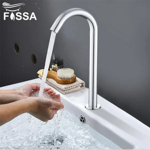 Touchless Bathroom Sink Faucets Automatic Induction Sensor Water Faucet Infrared Single Cold Tap with Control Box - Fossa Home