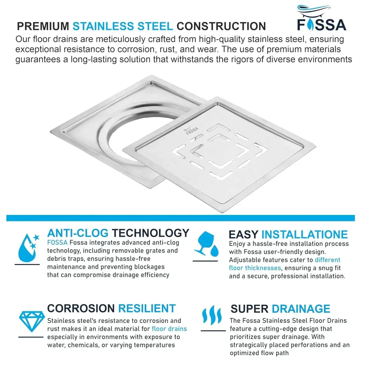heavy matrials floor drain