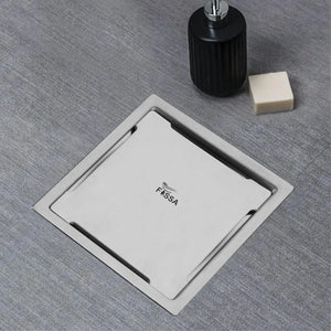 Flair Floor Drain (5 x 5 Inches) Premium Stainlees Steel - Fossa Home