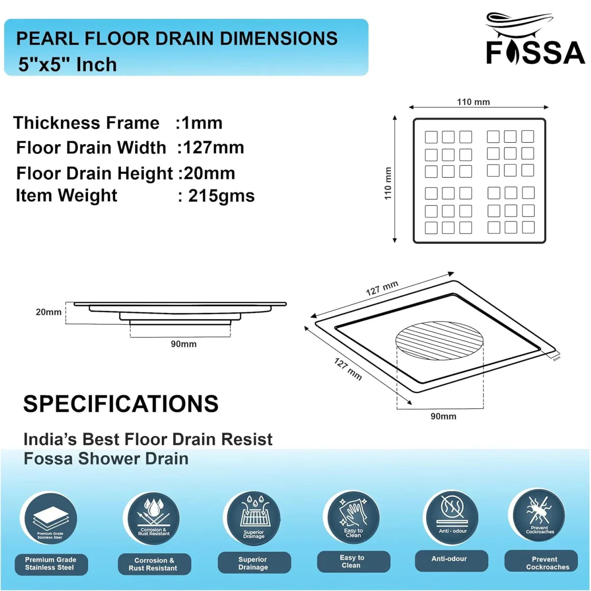 Dimension Floor Drains