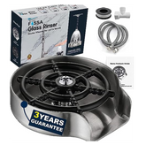 FOSSA Automatic Glass Rinser - Powerful Cup Washer for Kitchen Sink, Stainless Steel Baby Bottle Cleaner Sinks Attachment, Bar Accessories Spray Metal Fossa Home