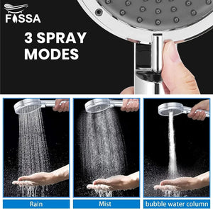 Fossa 5"x 5" Wondra 3-Spray Multifunction Hand Telephonic Shower Chrome Finish Fossa Home