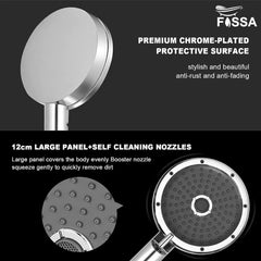 Fossa 5"x 5" Wondra 3-Spray Multifunction Hand Telephonic Shower Chrome Finish Fossa Home