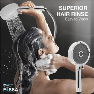Fossa Wondra Luxury Handheld Shower Head with 3 Spray Setting Modes, Multi-Function, Large Hand Shower with Wall Hook and 1M SS Shower Tube,Handheld Shower for Bathroom (Chrome Finish) No videos Fossa Home