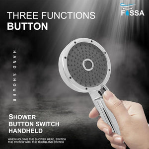 Fossa Wondra Luxury Handheld Shower Head with 3 Spray Setting Modes, Multi-Function, Large Hand Shower with Wall Hook and 1M SS Shower Tube,Handheld Shower for Bathroom (Chrome Finish) No videos Fossa Home