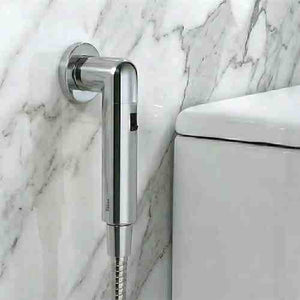 Magnetic Silver ABS Health Faucet with 1 Meter 304-Grade SS Hose Pipe & Hook - Fossa Home