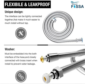 Fossa Health Faucet Bidet Sprayer for Toilet, Handheld Sprayer Cloth Diaper Sprayer Set - ABS (Chrome Finish) | (with Hose Pipe & Hook) | Jet Spray for Toilet - Fossa Home