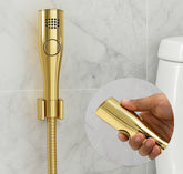 Fossa Italian Collection Heath Faucet Handheld Bidet Sprayer for Bathroom | Cloth Diaper Sprayer for Toilet | Health Faucet with 1 Mtr Hose Pipe, Hook | Chrome Finish (AQUAelite Gold) - Fossa Home