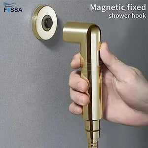 Magnetic Gold ABS Health Faucet with 1 Meter 304-Grade SS Hose Pipe & Hook - Fossa Home
