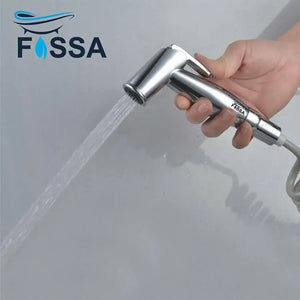 Corus Silver ABS Health Faucet with 1 Meter 304-Grade SS Hose Pipe & Hook - Fossa Home