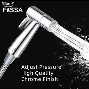 Firo Silver ABS Health Faucet with 1 Meter 304-Grade SS Hose Pipe & Hook - Fossa Home