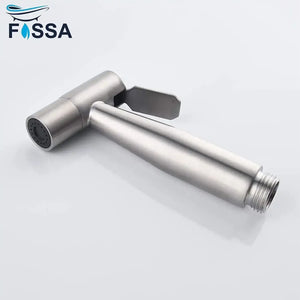 Hand Held Bidet Sprayer Silver ABS Health Faucet with 1 Meter 304-Grade SS Hose Pipe & Hook - Fossa Home