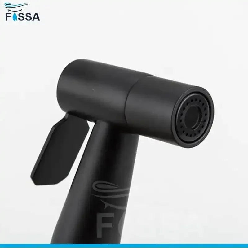 Hand Held Bidet Sprayer Black ABS Health Faucet with 1 Meter 304-Grade SS Hose Pipe & Hook - Fossa Home