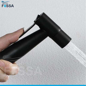Hand Held Bidet Sprayer Black ABS Health Faucet with 1 Meter 304-Grade SS Hose Pipe & Hook - Fossa Home