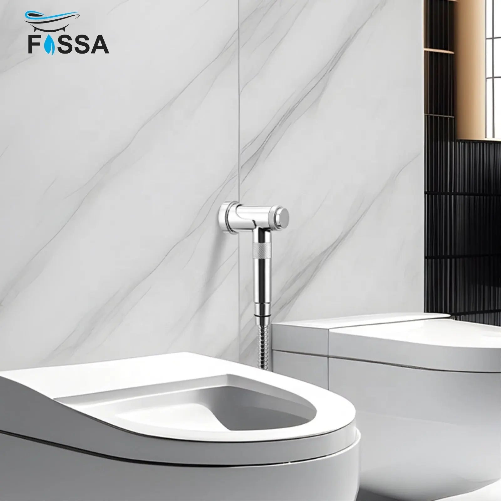 Fossa Magneto Health Faucet/Bidet Sprayer for Toilet and Bathroom with 1 Mtr Hose Pipe and Magnet Holder (Silver) HF-1922 Fossa Home