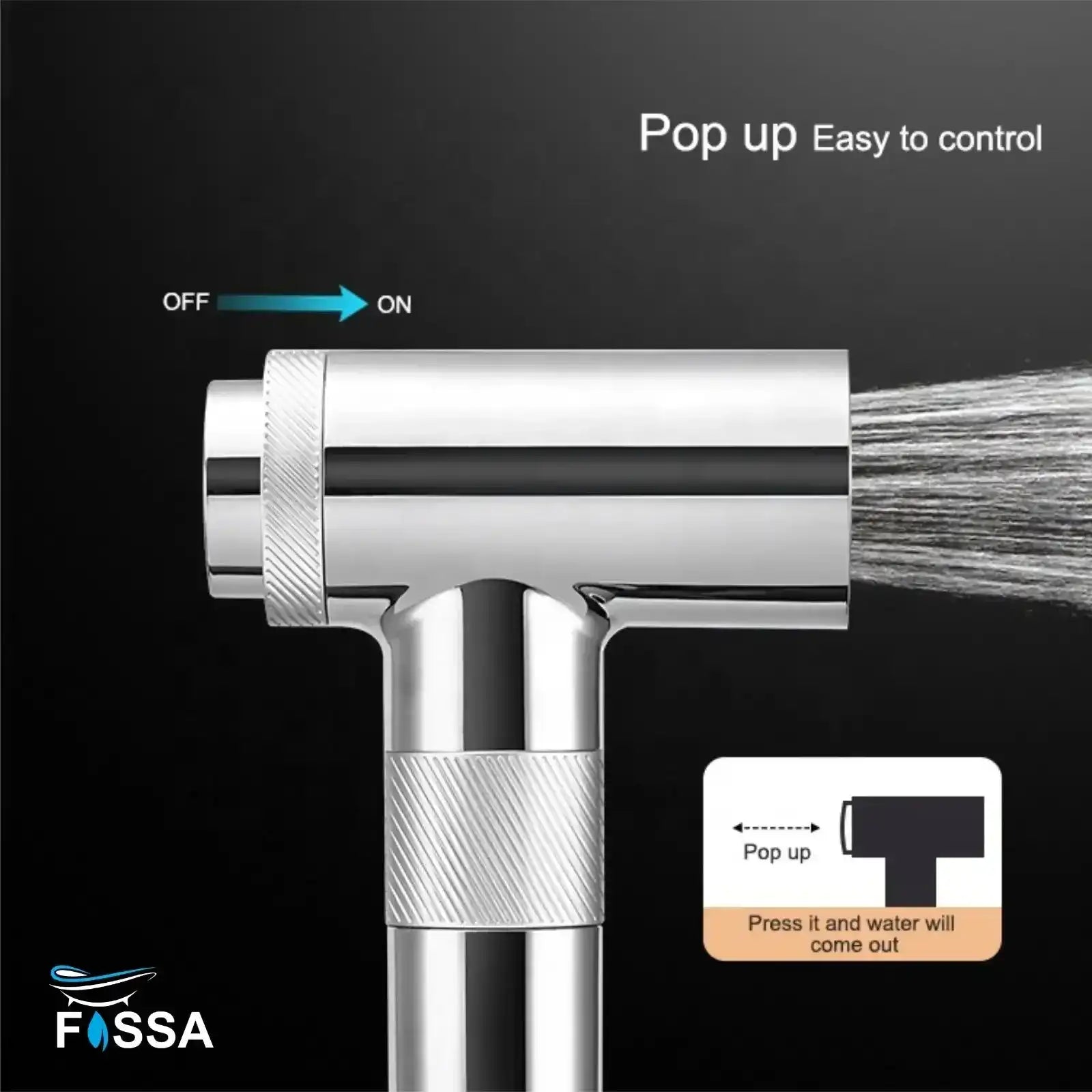Fossa Magneto Health Faucet/Bidet Sprayer for Toilet and Bathroom with 1 Mtr Hose Pipe and Magnet Holder (Silver) HF-1922 Fossa Home