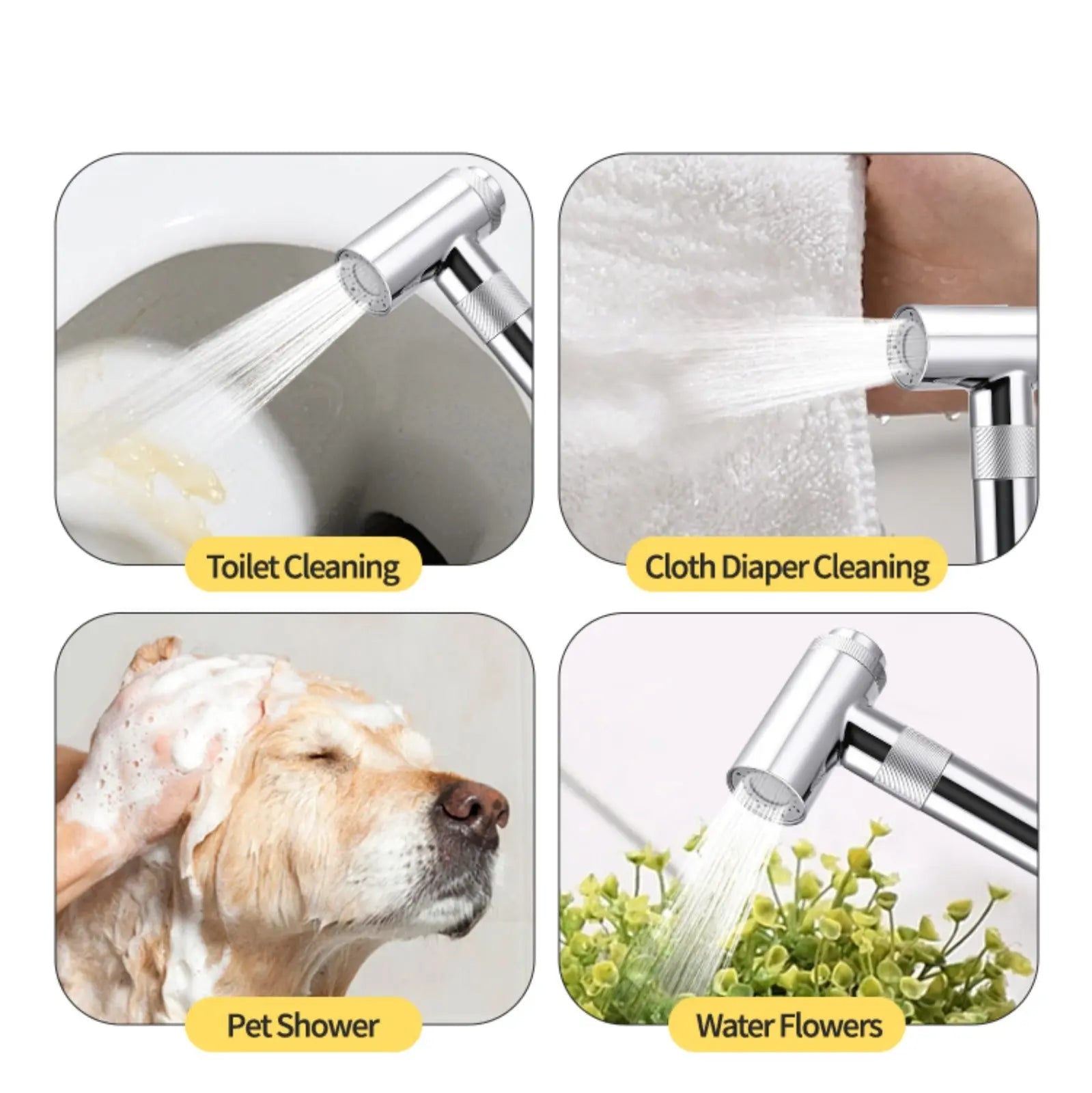 Fossa Magneto Health Faucet/Bidet Sprayer for Toilet and Bathroom with 1 Mtr Hose Pipe and Magnet Holder (Silver) HF-1922 Fossa Home