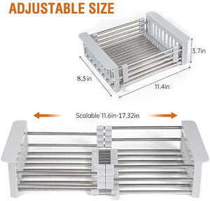 Fossa 20 Inch Sink Strainer Drain Telescopic Drain Basket with Adjustable Kitchen Drain Basket - Fossa Home
