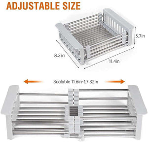 20 Inches Adjustable Vegetable Basket/Strainer Grey - Fossa Home