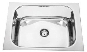 Fossa 20"x17"x09" inch Single Bowl Premium Stainless Steel Kitchen Sink With SS Coupling Glossy Finish Fossa Home