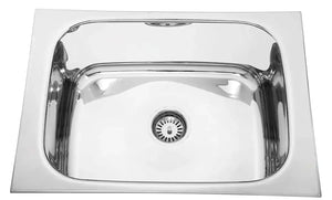Premium Indian (20"x17"x 8") Inch Single Bowl Indian Kitchen Sink Scratch-Resistant Glossy Finish - Fossa Home