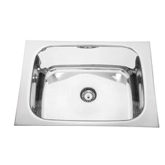Fossa 20"x17"x09" inch Single Bowl Stainless Steel Kitchen Sink With SS Coupling Glossy Finish Fossa Home
