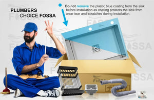 Fossa 24"x18"x10" Inch Single Bowl With Tap Hole Premium Handmade Kitchen Sink Silver Fossa Home