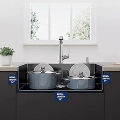 Fossa 24"x18"x10" Inch Single Bowl With Tap Hole Premium Stainless Steel Handmade Kitchen Sink (Matte Finish) Black Fossa Home