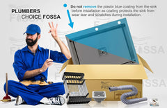 Fossa 24"x18"x10" Inch Single Bowl With Tap Hole SS-304 Grade Handmade Kitchen Sink Black Fossa Home