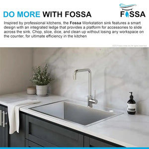 304 Handmade (24 x 18 x 10) Inch Single Bowl Silver with Tap Hole Stainless Steel Kitchen Sink - Fossa Home