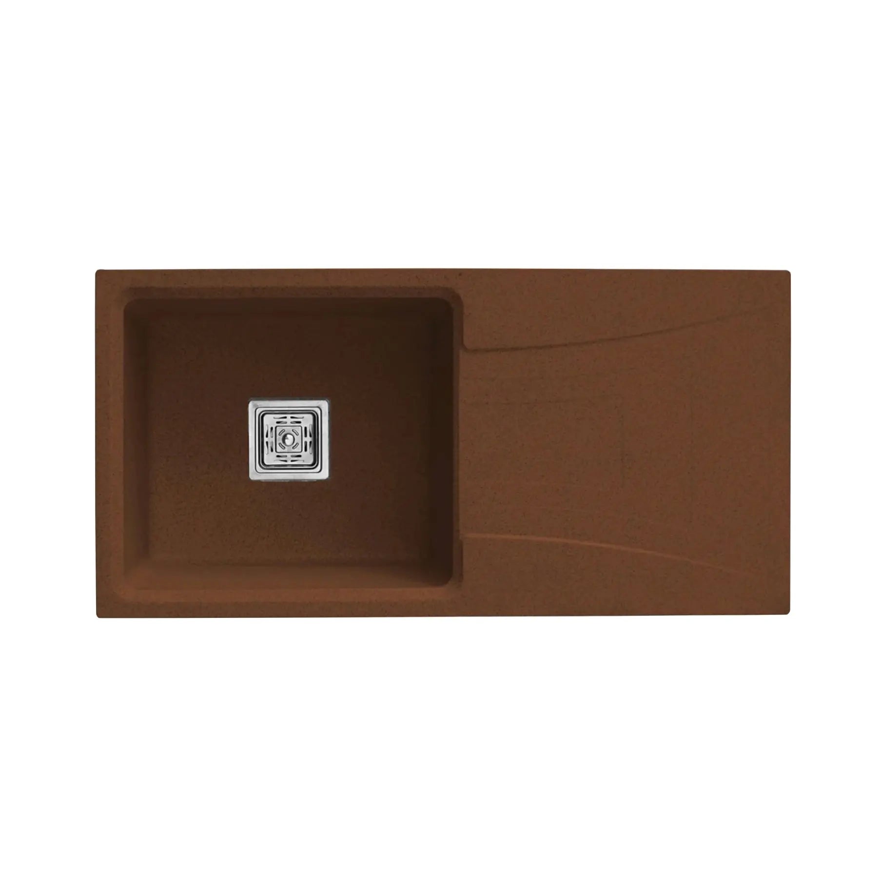 Fossa 36"x18"x9" inch Quartz Single Bowl with Drainboard Kitchen Sink Natural brown Stone Matt Finish Fossa Home